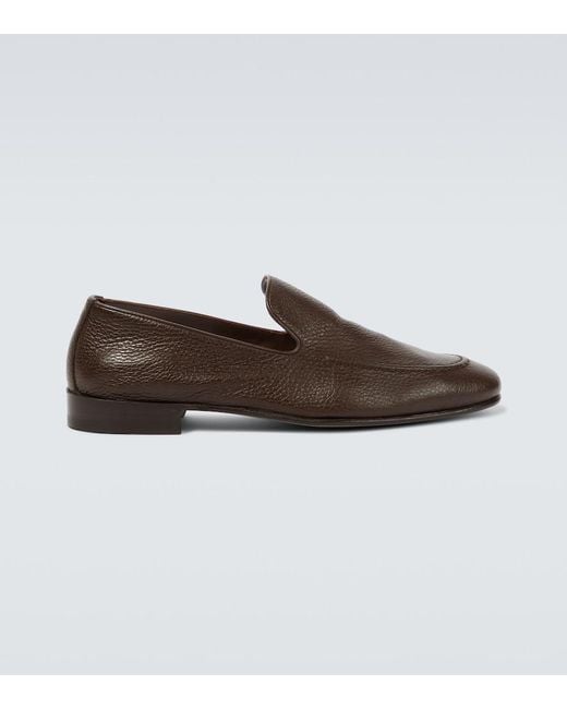 Manolo Blahnik Brown Truro Leather Loafers for men