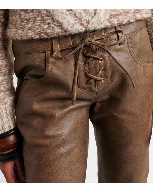 Pantalon Droit Vanel En Cuir Isabel Marant en coloris Brown