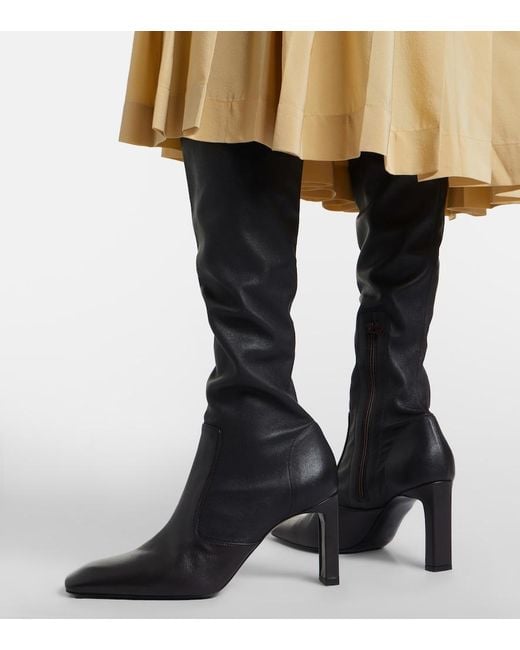 Totême Black Leather Over-The-Knee Boots