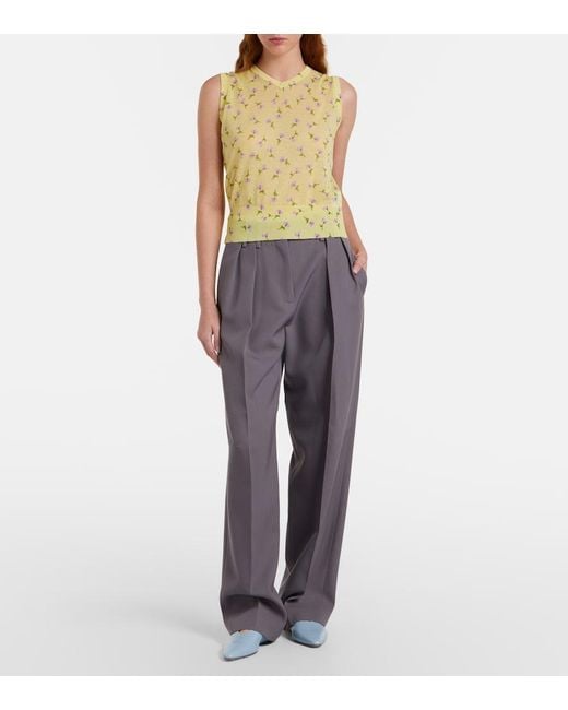 Jil Sander Metallic Floral Cotton-Blend Top