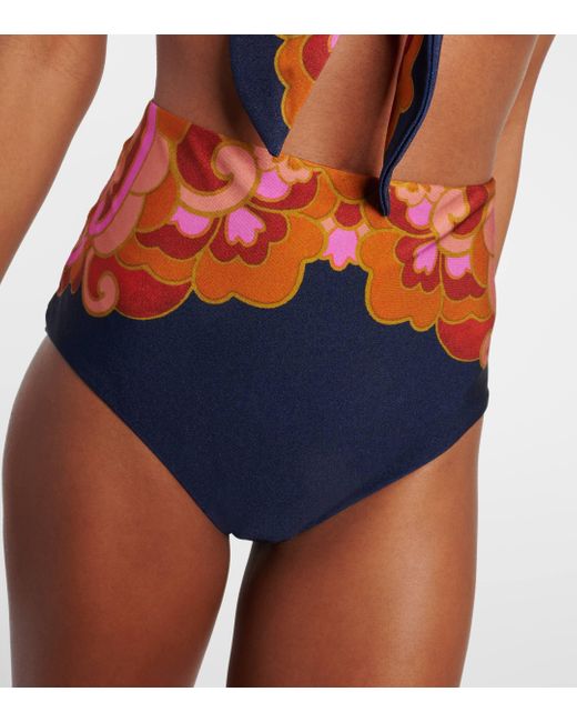 Culotte de bikini Acadian imprimee Zimmermann en coloris Blue