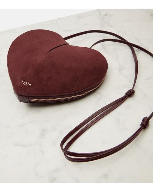 Alaïa Purple Le Coeur Suede And Leather Shoulder Bag