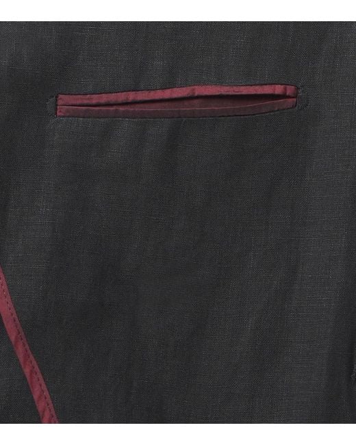 Rubinacci Black Linen Blazer for men