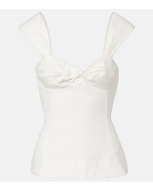 Faithfull The Brand White Pallida Linen Top