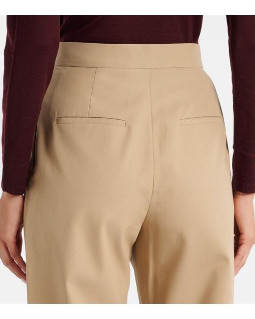Max Mara Natural Schmale Hose Dede Aus Baumwolle
