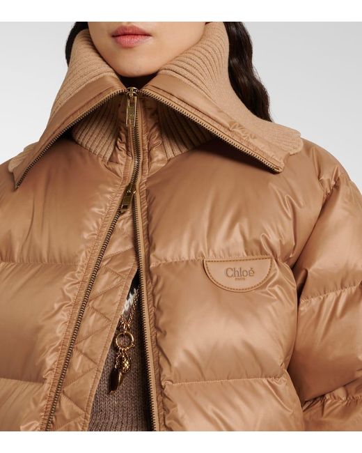 Chloé Natural Oversized Quilted Down Jacket
