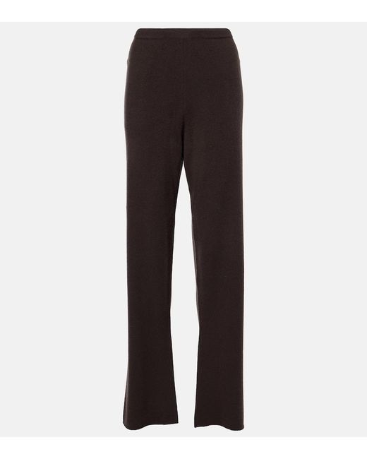 Extreme Cashmere Brown N°320 Rush Cashmere-Blend Straight Pants