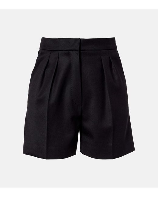 Max Mara Black Ozieri High-Rise Virgin Wool Shorts