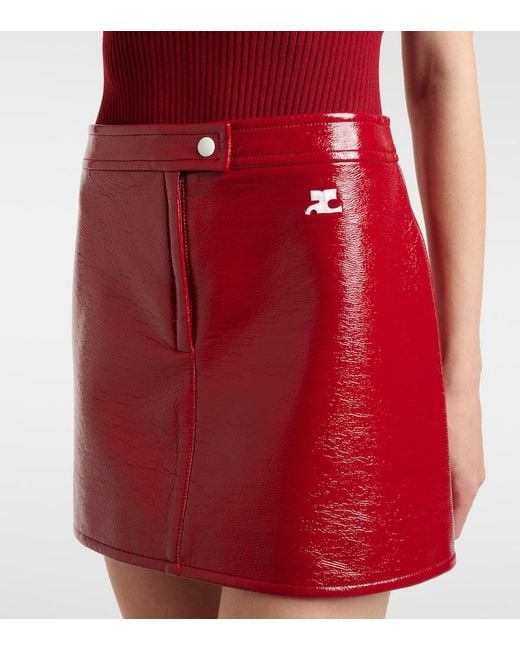 Courreges Red Reedition Vinyl Miniskirt