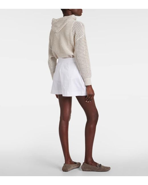 Shorts plisados de algodon Brunello Cucinelli de color White