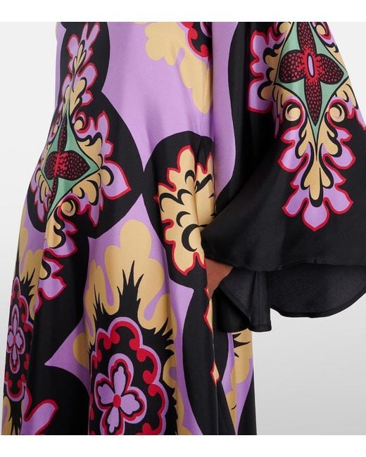 LaDoubleJ Multicolor Palazzo Placee Silk Twill Maxi Dress