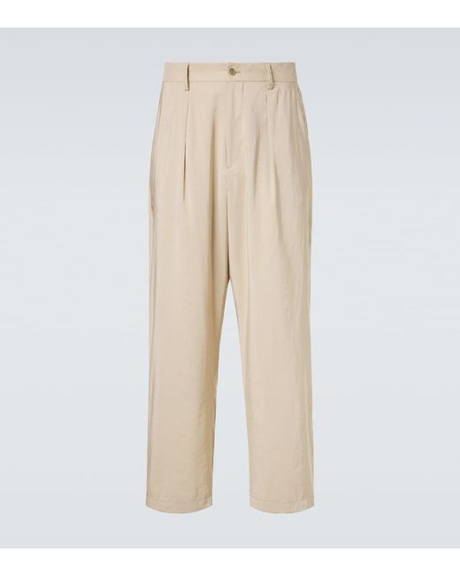 Giorgio Armani Natural Archivio Silk-Blend Straight Pants for men