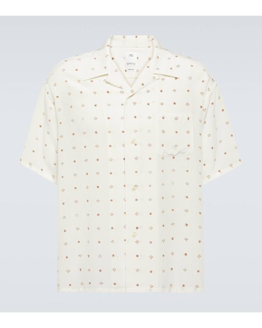 Visvim White Crosby Printed Silk Bowling Shirt for men