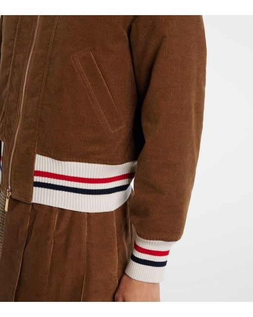 Thom Browne Brown Wale Cotton Corduroy Down Jacket