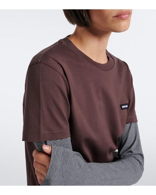 Miu Miu Brown Layered Cotton Jersey T-Shirt