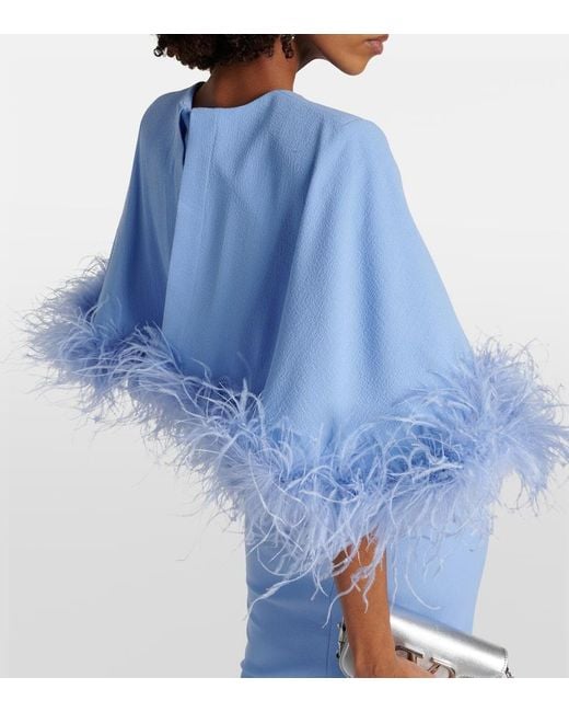 Vestido de fiesta Juliana de crepe con plumas Rebecca Vallance de color Blue