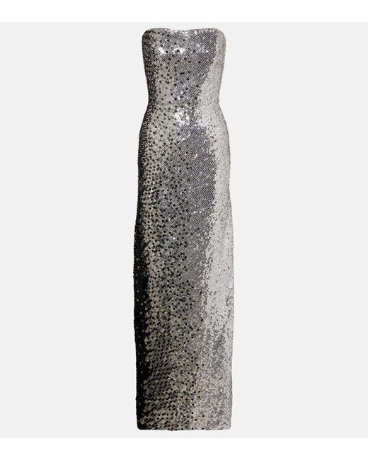 Abito Lungo Caron Con Paillettes di Jenny Packham in Gray