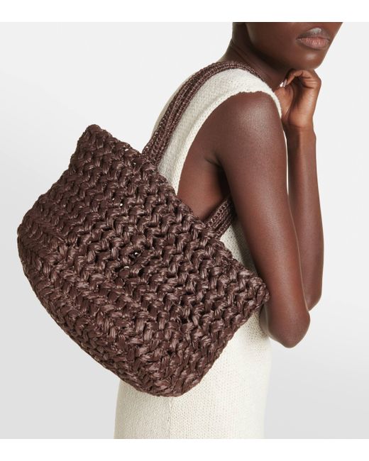 The Row Estelle Raffia Tote Bag in Brown | Lyst UK