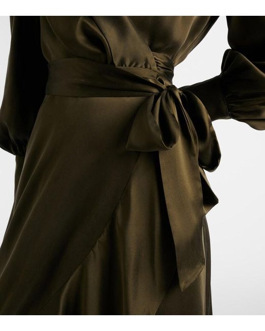Zimmermann Green Silk Wrap Dress