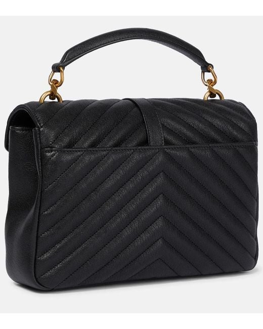 Saint Laurent Black Schultertasche College Medium Aus Leder