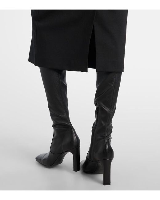 Veronica Beard Black Belted Wool Pencil Skirt