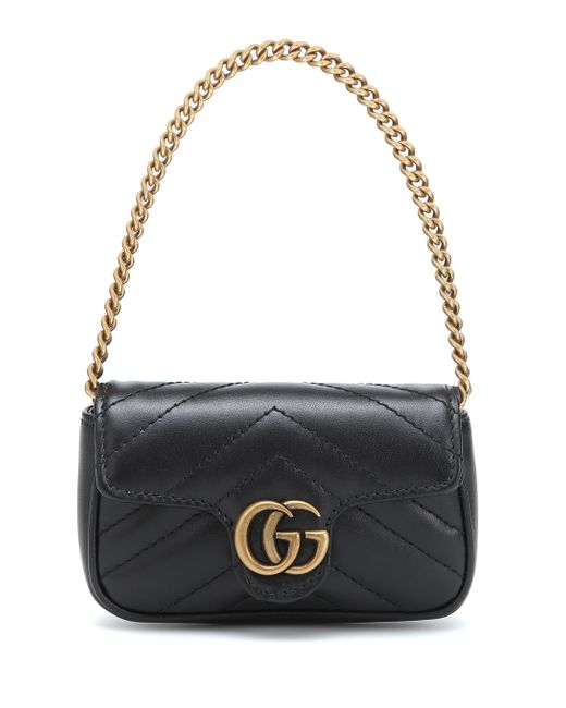 GG Marmont leather coin wallet in Black Leather