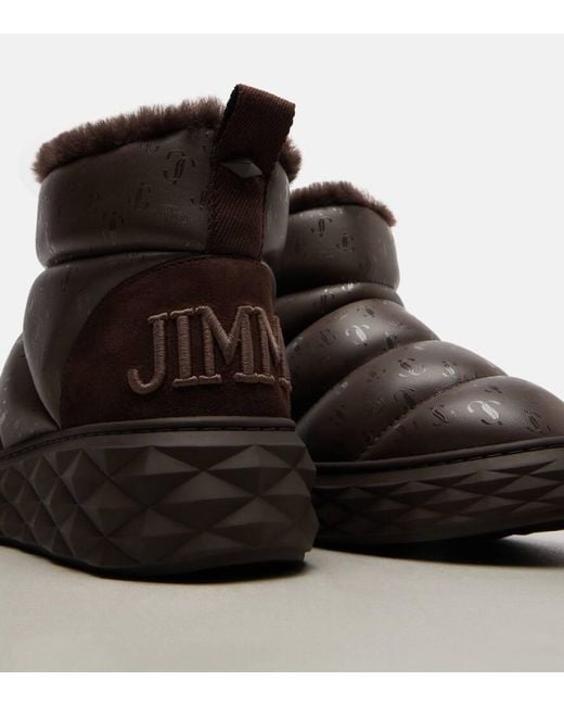 Jimmy Choo Brown Schneestiefel Xan Aus Leder Mit Shearling