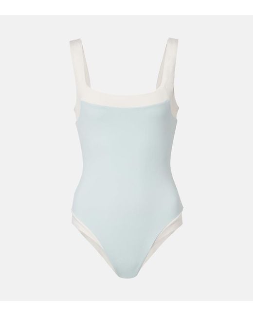 Marysia Swim Blue Bianco Maillot Swimsuit