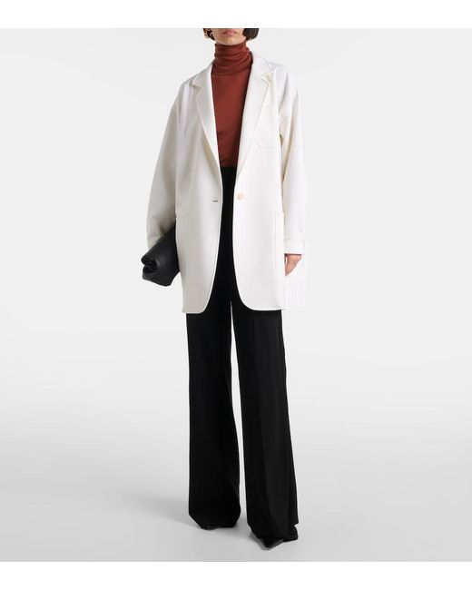 Max Mara White Orlaya Wool-Blend Blazer