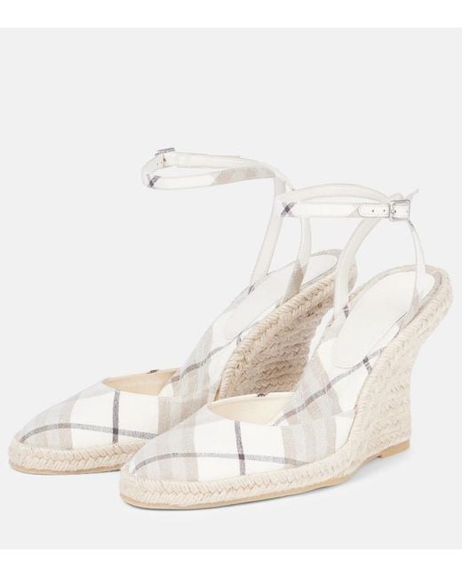 Burberry White Lf Mews 90 Espadrille Wedges