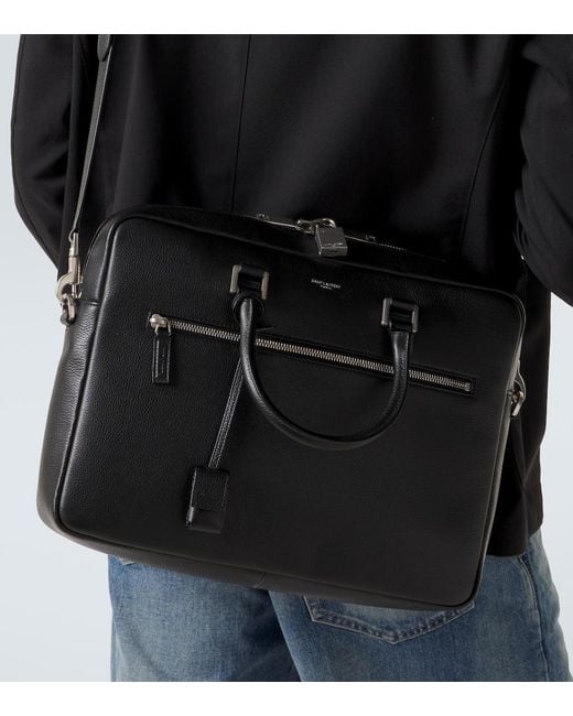 Saint Laurent Black Sac De Jour Leather Tote Bag for men