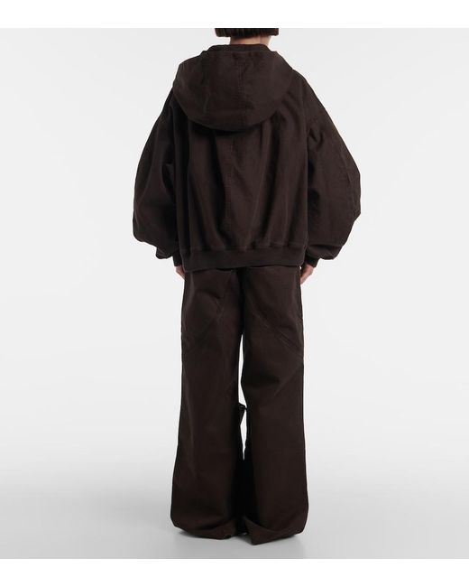 The Attico Black Cotton Gabardine Bomber Jacket
