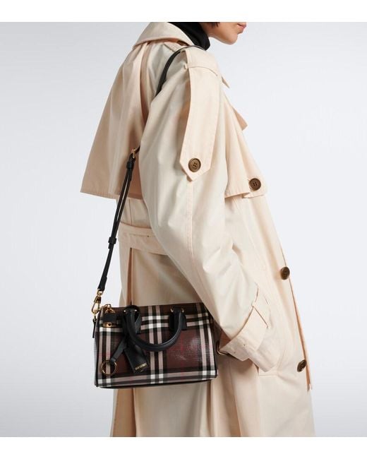 Burberry Black Check Mini Canvas Bowling Bag
