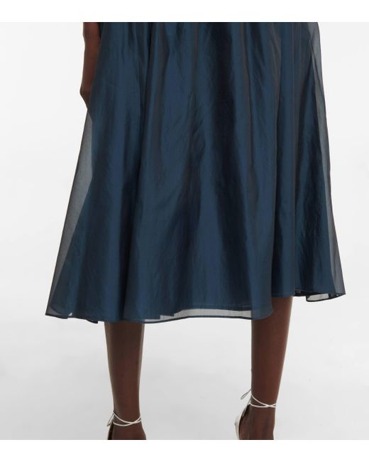 Max Mara Blue Fatoso Silk-blend Midi Dress