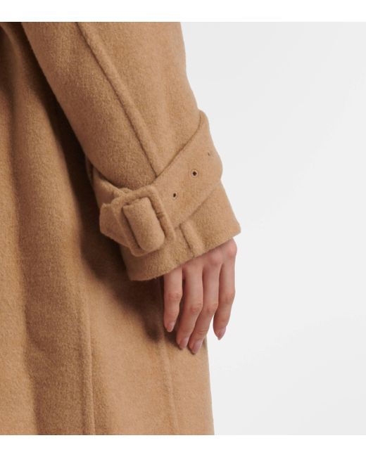 Vince Natural Belted Double-Breasted Wool Coat