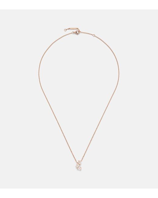 Repossi Blue Serti Sur Vide 18Kt Rose Pendant Necklace With Diamonds