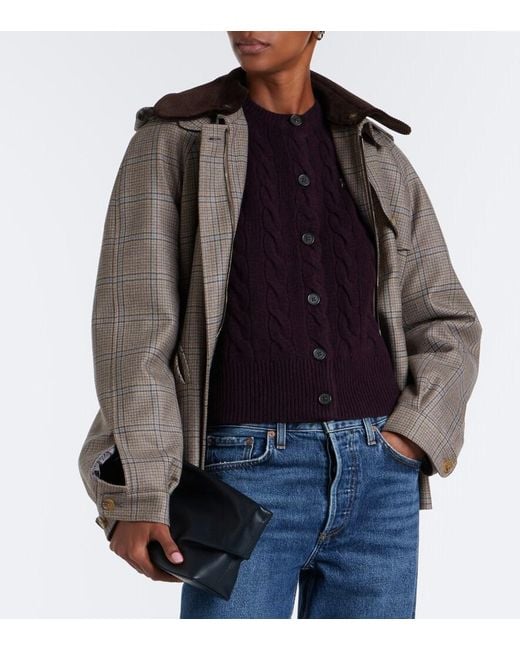 Polo Ralph Lauren Blue Cable-Knit Wool And Cashmere Cardigan