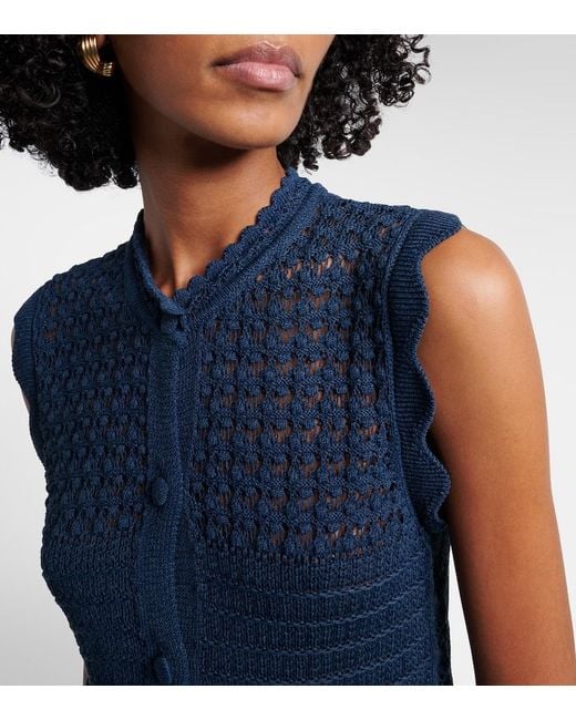 Eres Blue Aurora Crochet Top