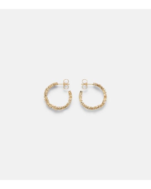 Sydney Evan White 14Kt Hoop Earrings With Diamonds