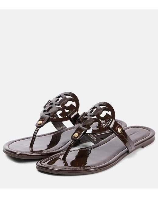 Tory Burch Brown Sandalen Miller Aus Lackleder