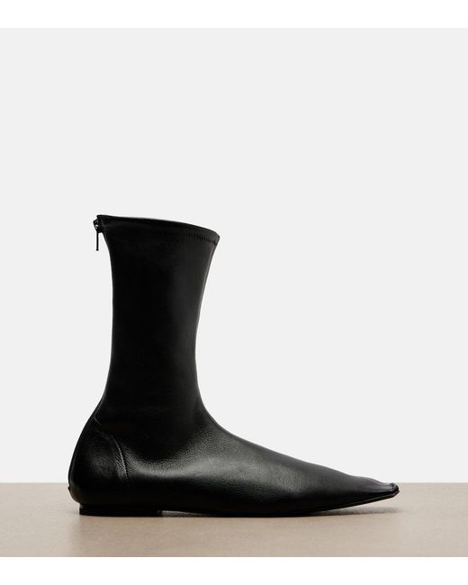 Khaite Black Marlene Leather Boots