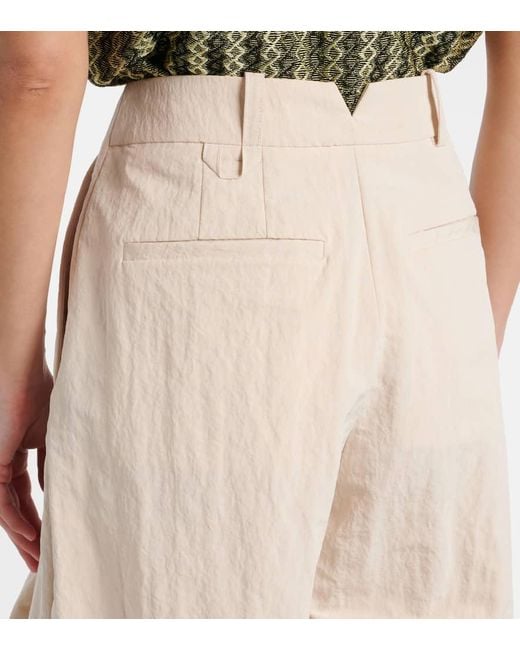 Jacquemus Natural Calisson Pleated Mid-Rise Wide-Leg Pants