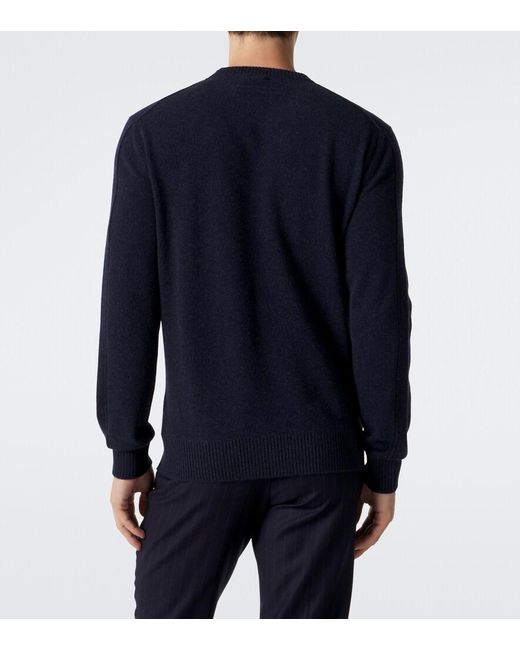 Zegna Blue Wool And Cashmere Sweater for men