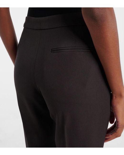 Alexander McQueen Black Mid-Rise Wool Canvas Crepe Straight Pants