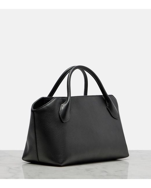 The Row Black Terrasse Medium Leather Top-Handle Bag