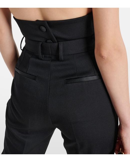 Dolce & Gabbana Blue High-Rise Wool And Silk Slim Pants
