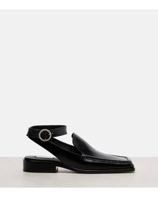 Alaïa Black Leather Slingback Flats