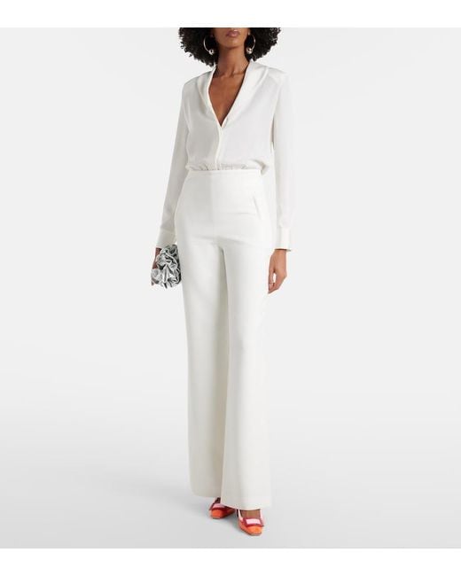 Roland Mouret White Silk Satin Bodysuit