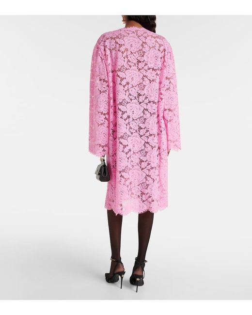 Dolce & Gabbana Pink Midikleid aus Spitze
