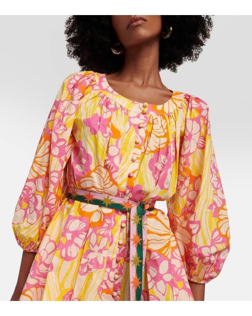 Robe En Coton A Fleurs ALÉMAIS en coloris Pink